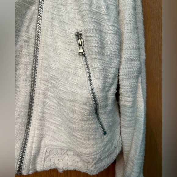 Lou & grey off white Moto jacket crochet zip Large asymmetrical jacket Crop - Picture 4 of 15